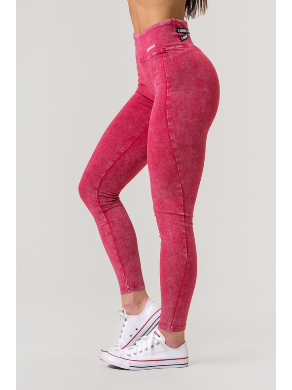 Nebbia Washed legíny s vysokým pasem LEGACY 777 XS,red