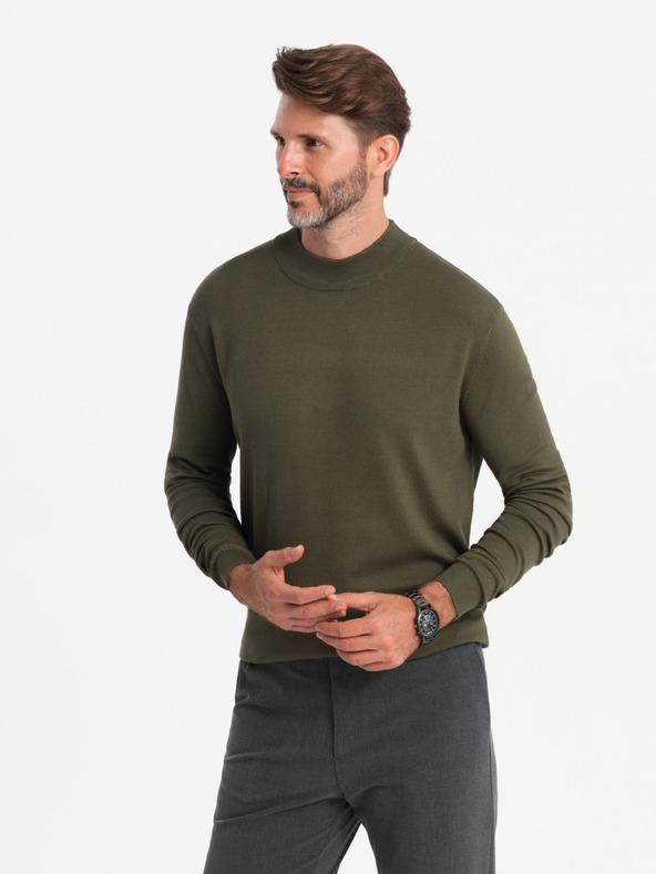 Ombre Clothing Pánský pletený poloviční rolák s viskózou Ombre Clothing