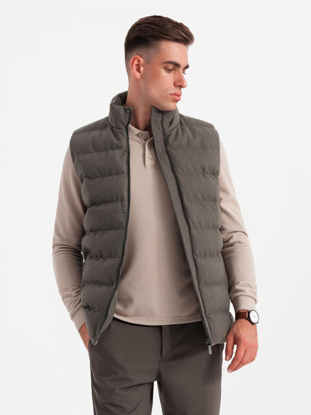 Ombre Clothing Pánská prošívaná vesta s neonovými akcenty Ombre Clothing