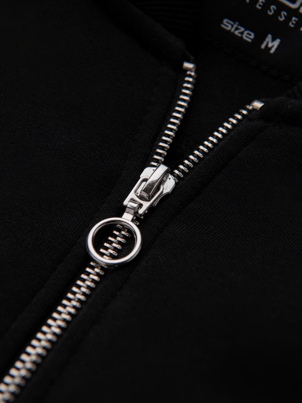 Ombre Clothing Pánská bavlněná strečová mikina bomber černá Ombre Clothing