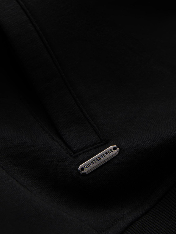 Ombre Clothing Pánská bavlněná strečová mikina bomber černá Ombre Clothing