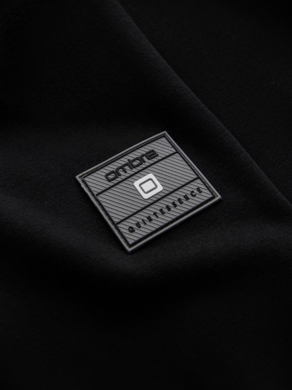 Ombre Clothing Pánská bavlněná strečová mikina bomber černá Ombre Clothing