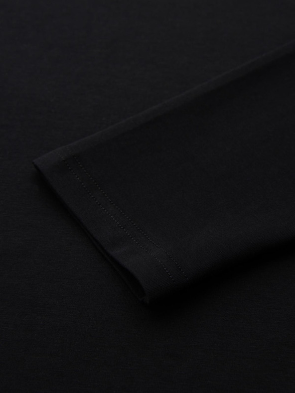 Ombre Clothing Pánské tričko SLIM FIT s dlouhým rukávem, elastanem a potiskem černá Ombre Clothing