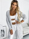 numoco Světle šedá dámský dlouhý kardigan Numoco