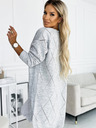 numoco Světle šedá dámský dlouhý kardigan Numoco