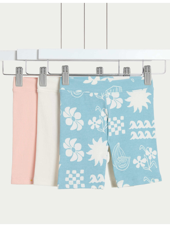 Marks & Spencer Cyklistické šortky s vysokým podílem bavlny a potiskem, 3 ks Marks & Spencer