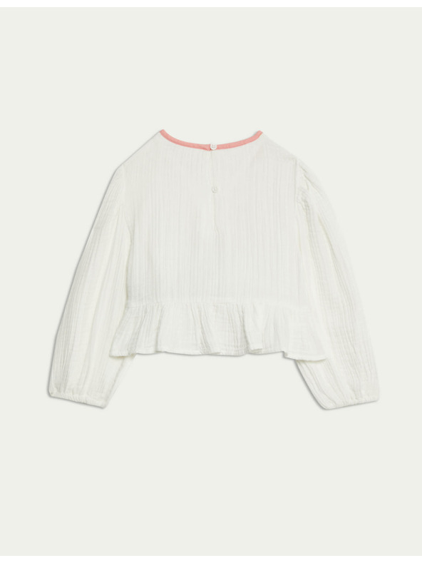 Marks & Spencer Top z čisté bavlny s mašlí (2–16 let) Marks & Spencer vícebarevná