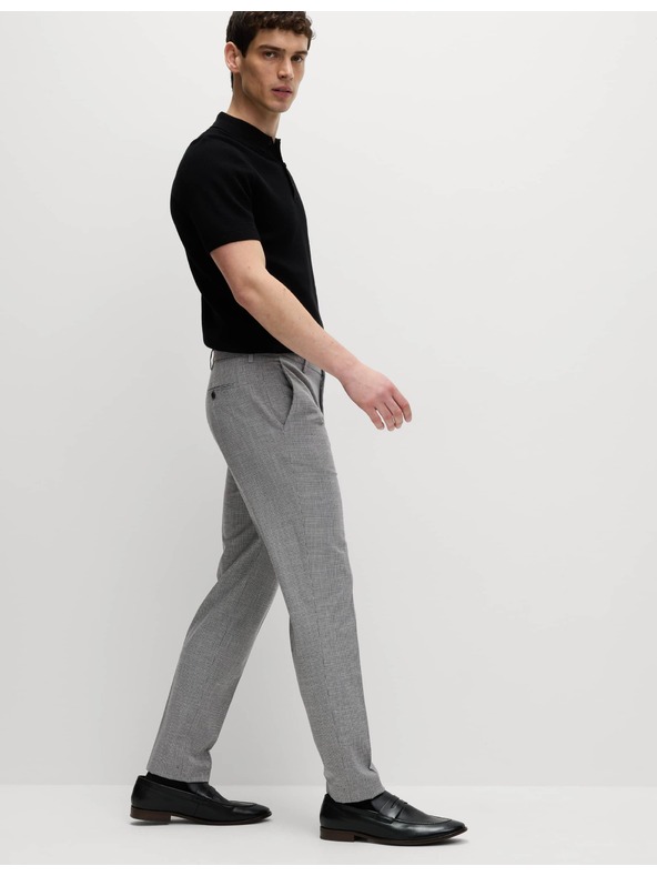 Marks & Spencer Vzorované formální kalhoty přiléhavého střihu Marks & Spencer černá