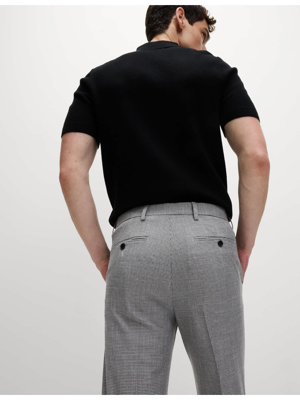 Marks & Spencer Vzorované formální kalhoty přiléhavého střihu Marks & Spencer černá