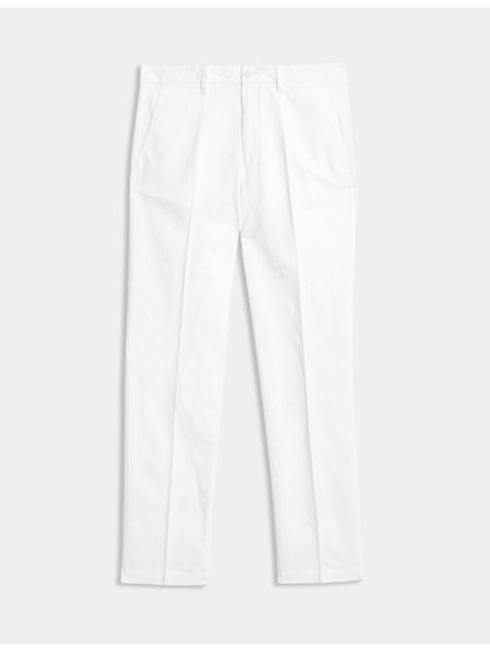 Marks & Spencer Chino kalhoty ze směsi lnu, normální střih Marks & Spencer bílá