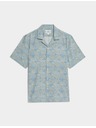 Marks & Spencer Košile ze směsi lnu, s krátkým rukávem a geometrickým potiskem Marks & Spencer modrá