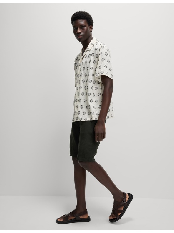 Marks & Spencer Košile z čisté bavlny s geometrickým potiskem Marks & Spencer smetanová