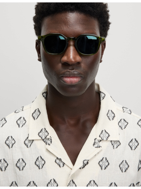 Marks & Spencer Košile z čisté bavlny s geometrickým potiskem Marks & Spencer smetanová