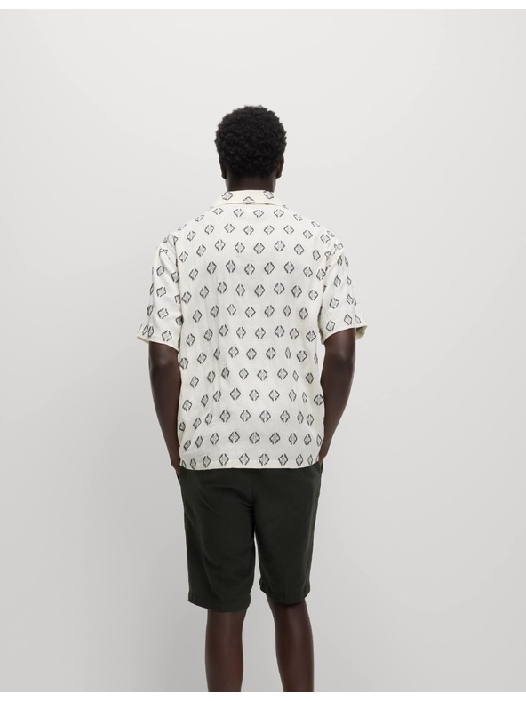 Marks & Spencer Košile z čisté bavlny s geometrickým potiskem Marks & Spencer smetanová