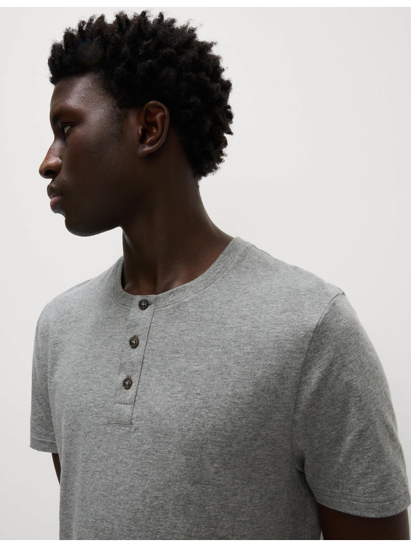 Marks & Spencer Kostkovaná pyžamová souprava Ombre z čisté bavlny Marks & Spencer šedá