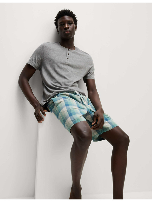 Marks & Spencer Kostkovaná pyžamová souprava Ombre z čisté bavlny Marks & Spencer šedá