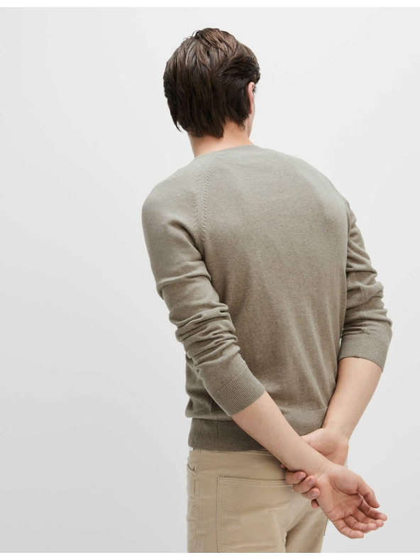 Marks & Spencer Svetr z čisté bavlny, s výstřihem ke krku Marks & Spencer béžová