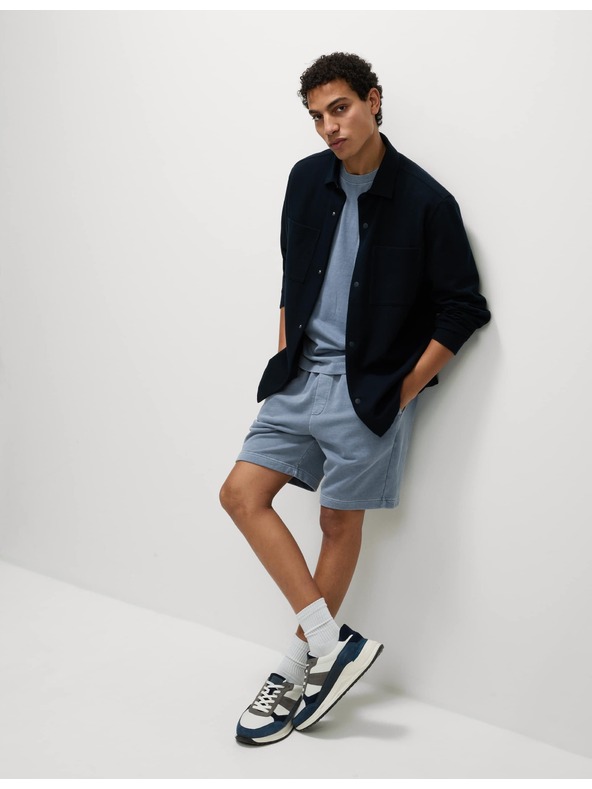 Marks & Spencer Barvené tričko z čisté bavlny Marks & Spencer modrá