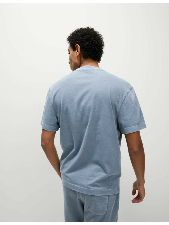 Marks & Spencer Barvené tričko z čisté bavlny Marks & Spencer modrá