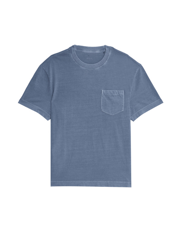 Marks & Spencer Barvené tričko z čisté bavlny Marks & Spencer modrá