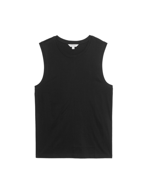 Marks & Spencer Tílkový top z čisté bavlny Supima® s výstřihem ke krku Marks & Spencer černá