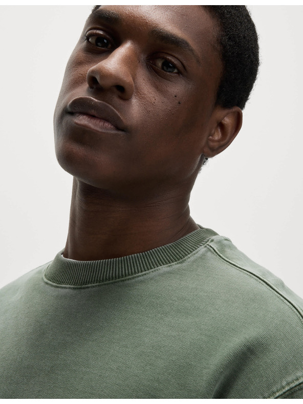 Marks & Spencer Barvená mikina z čisté bavlny Marks & Spencer zelená