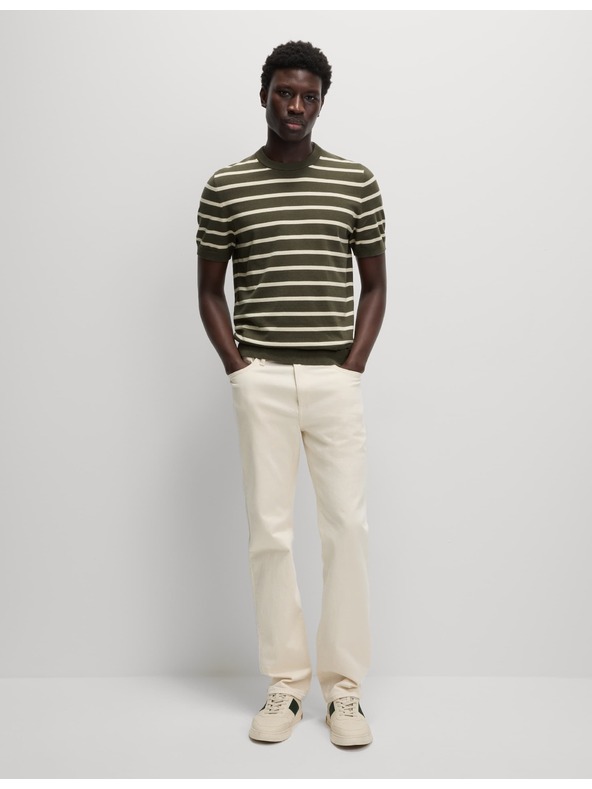 Marks & Spencer Proužkované tričko s vysokým podílem bavlny Marks & Spencer zelená