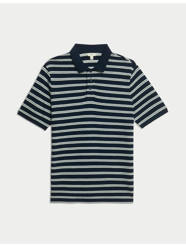 Marks & Spencer Pruhovaná polokošile s vysokým podílem bavlny Marks & Spencer námořnická modrá