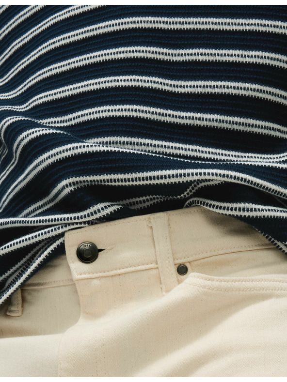 Marks & Spencer Pruhovaná polokošile s vysokým podílem bavlny Marks & Spencer námořnická modrá