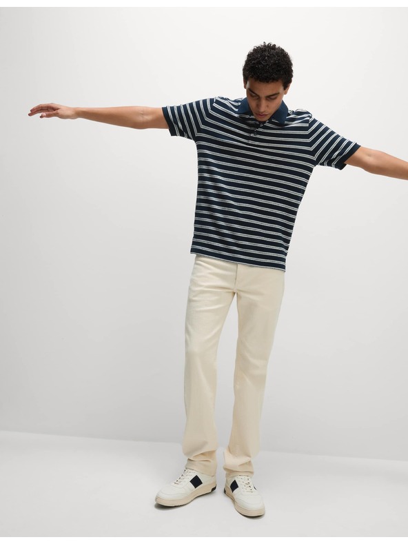 Marks & Spencer Pruhovaná polokošile s vysokým podílem bavlny Marks & Spencer námořnická modrá