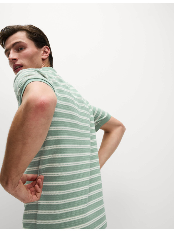 Marks & Spencer Pruhovaná polokošile s vysokým podílem bavlny Marks & Spencer zelená