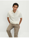Marks & Spencer Pletená polokošile s polovičním zipem, s vysokým podílem bavlny Marks & Spencer smetanová