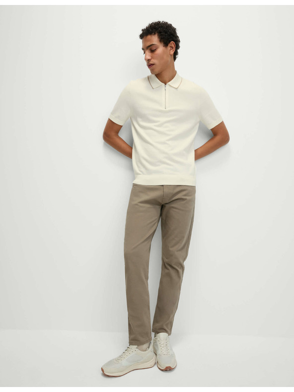 Marks & Spencer Pletená polokošile s polovičním zipem, s vysokým podílem bavlny Marks & Spencer smetanová