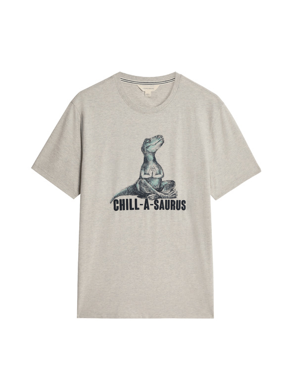 Marks & Spencer Pyžamový top z čisté bavlny s grafickým motivem dinosaurů Marks & Spencer béžová