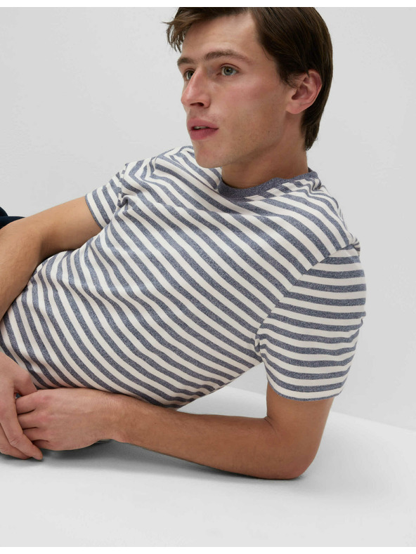 Marks & Spencer Proužkované tričko z čisté bavlny Marks & Spencer modrá