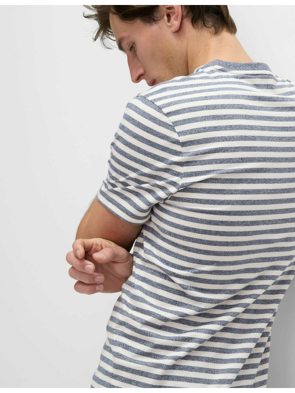 Marks & Spencer Proužkované tričko z čisté bavlny Marks & Spencer modrá