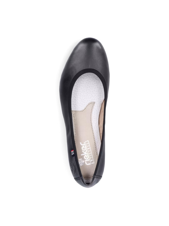 Rieker Černé kožené balerinky Rieker