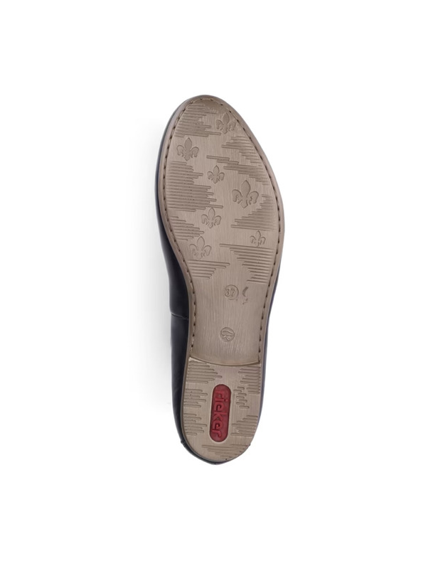 Rieker Černé kožené balerinky Rieker