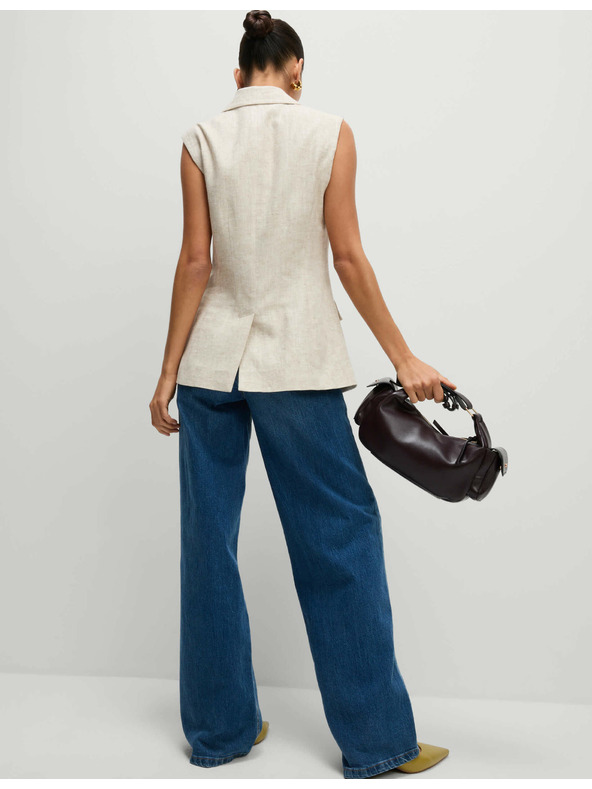 Marks & Spencer Vesta ze směsi lnu Marks & Spencer smetanová