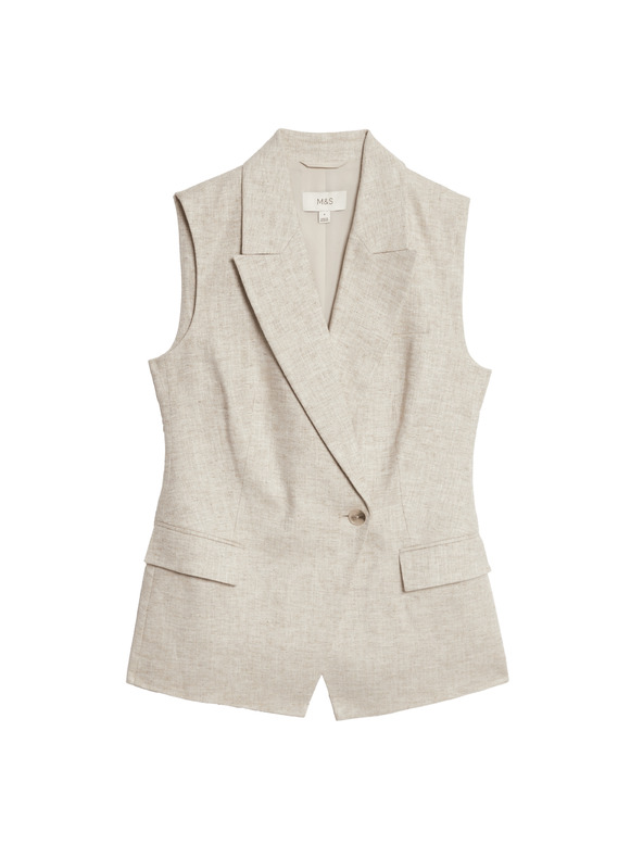 Marks & Spencer Vesta ze směsi lnu Marks & Spencer smetanová
