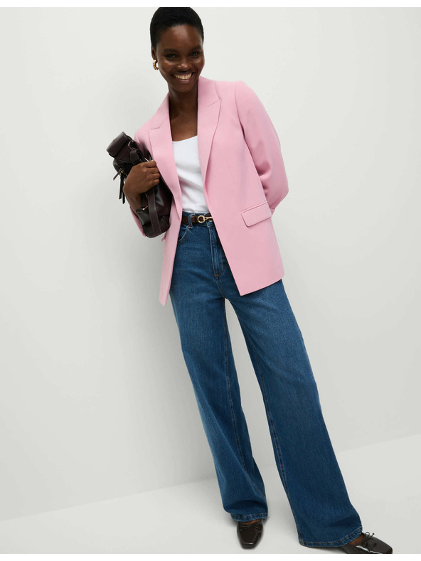 Marks & Spencer Jednořadý blejzr, volný střih Marks & Spencer růžová