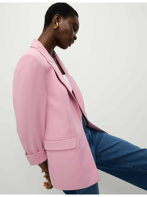 Marks & Spencer Jednořadý blejzr, volný střih Marks & Spencer růžová