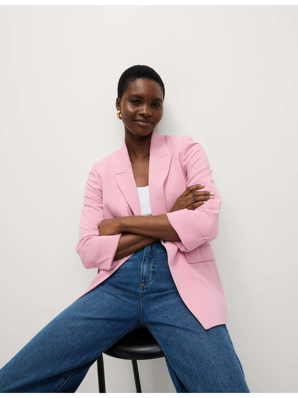 Marks & Spencer Jednořadý blejzr, volný střih Marks & Spencer růžová