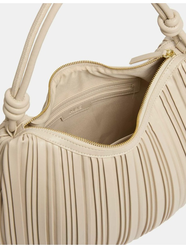Marks & Spencer Koženková plisovaná taška přes rameno s uchem nahoře Marks & Spencer smetanová