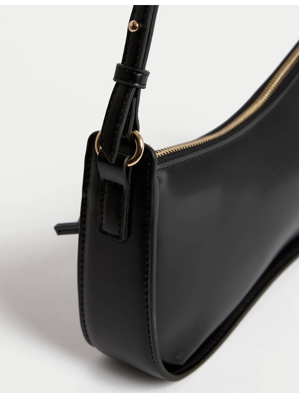 Marks & Spencer Kabelka typu bagetka z hladké umělé kůže Marks & Spencer černá