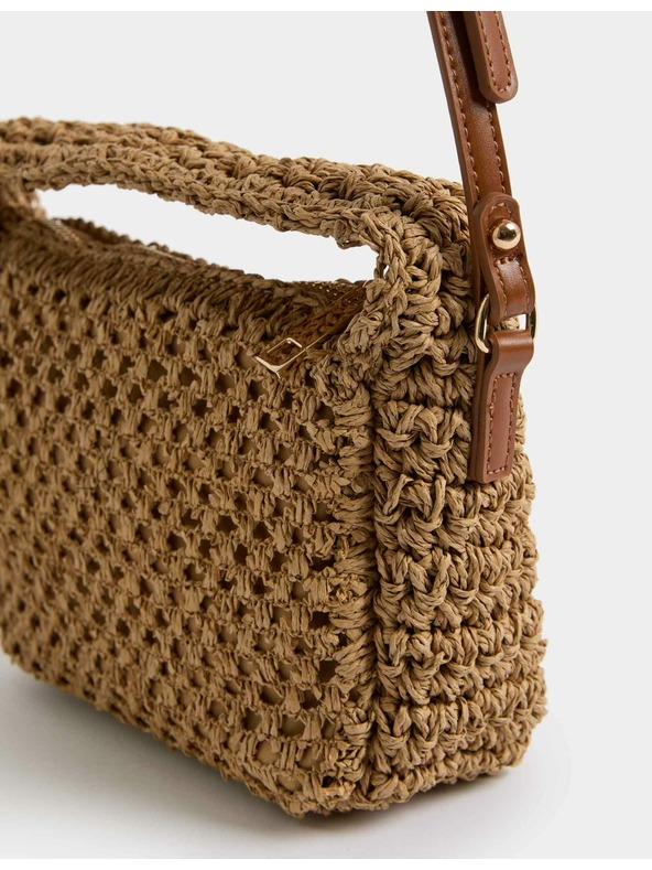 Marks & Spencer Slaměná taška přes rameno s tkaným uchem nahoře Marks & Spencer béžová