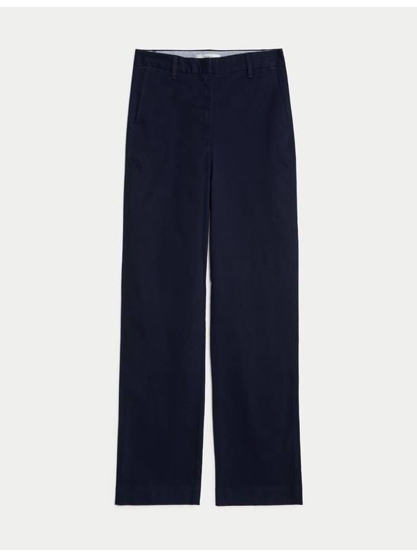Marks & Spencer Rovné chino kalhoty s vysokým podílem bavlny Marks & Spencer námořnická modrá