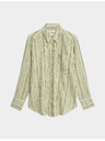 Marks & Spencer Pruhovaná košile velikosti maxi z čistého lnu Marks & Spencer zelená