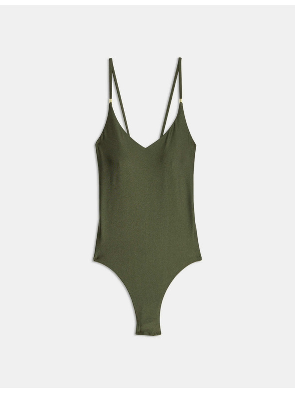 Marks & Spencer Plavky s výstřihem do V a ozdobným lemováním Marks & Spencer zelená