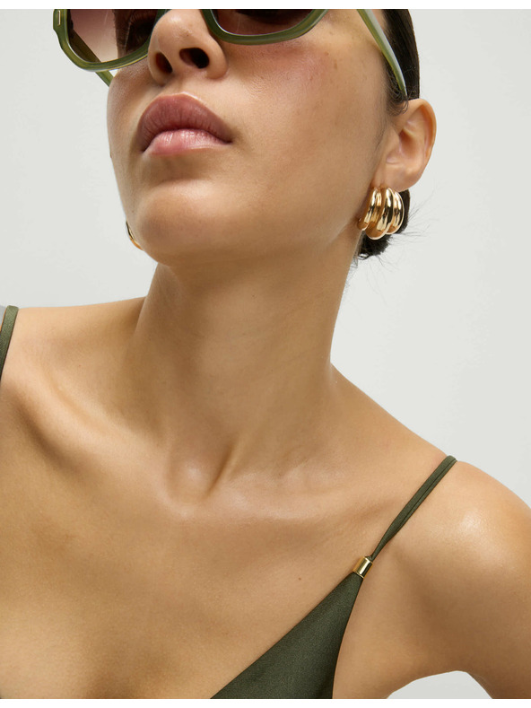 Marks & Spencer Plavky s výstřihem do V a ozdobným lemováním Marks & Spencer zelená